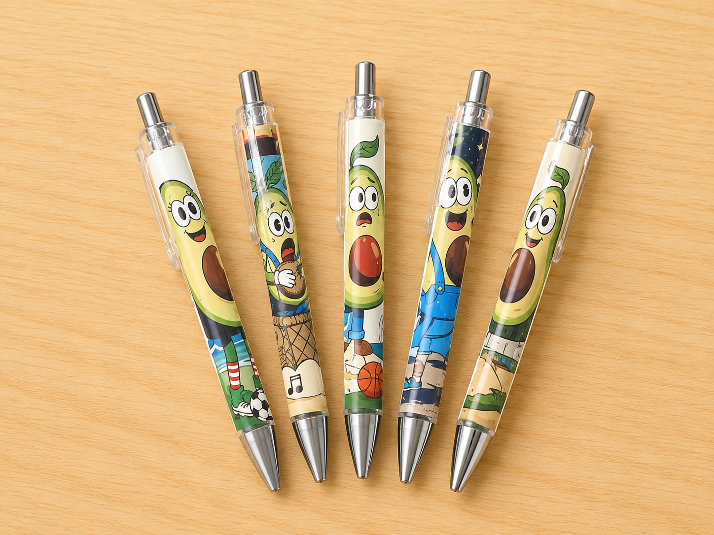Stylo Avocat BD kawaii, scenes coloree, Scoopfoodkawaii