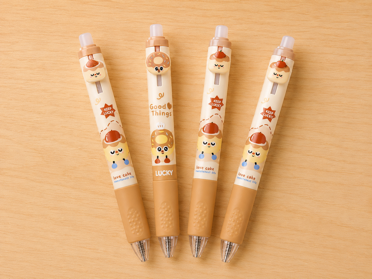 Stylo Love Cake kawaii, personnages gourmands, Scoopfoodkawaii