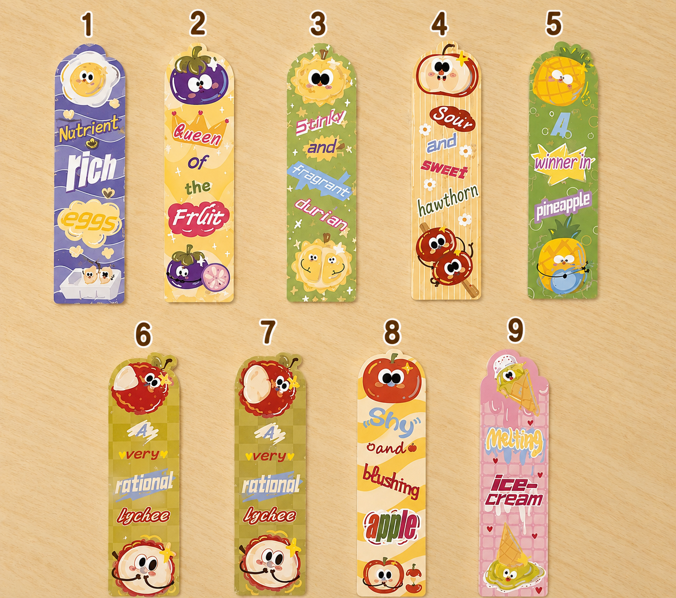 Marque-page fruits kawaii, Scoopfoodkawaii
