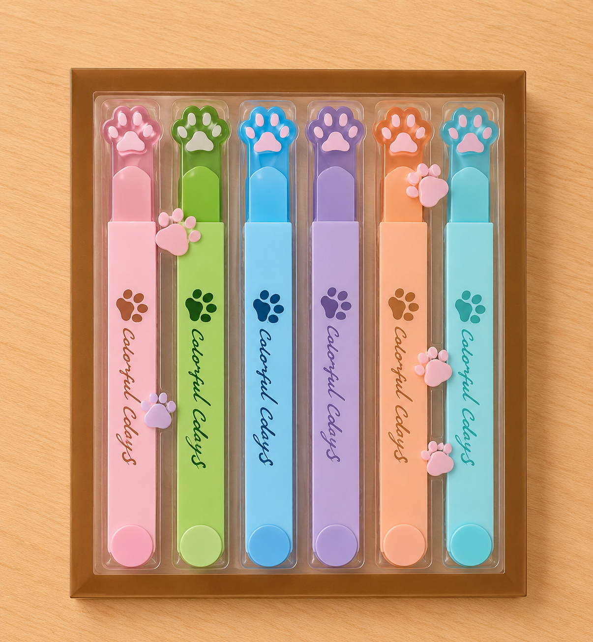 Coffret surligneurs pattes de chat kawaii, Scoopfoodkawaii