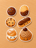 Stickers patisseries kawaii, Scoopfoodkawaii