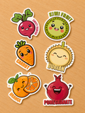 Stickers fruits et legumes kawaii, Scoopfoodkawaii