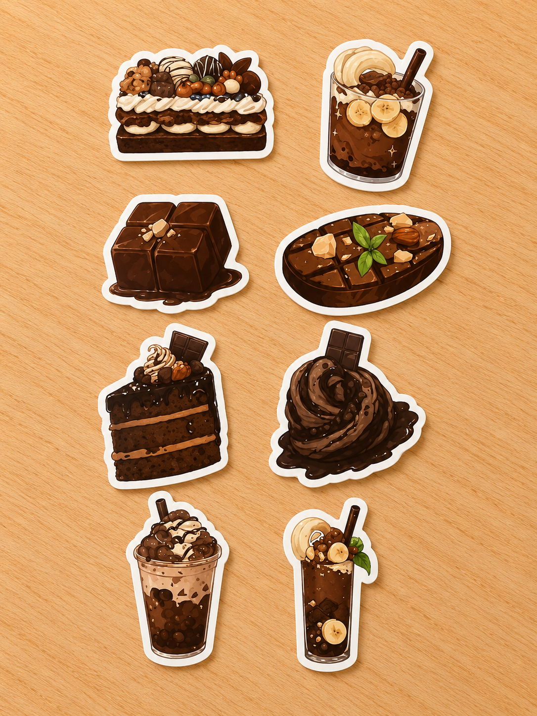 Stickers chocolat gourmand, Scoopfoodkawaii